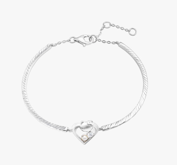 Vòng tay Bạc đính Ngọc trai HELLO KITTY