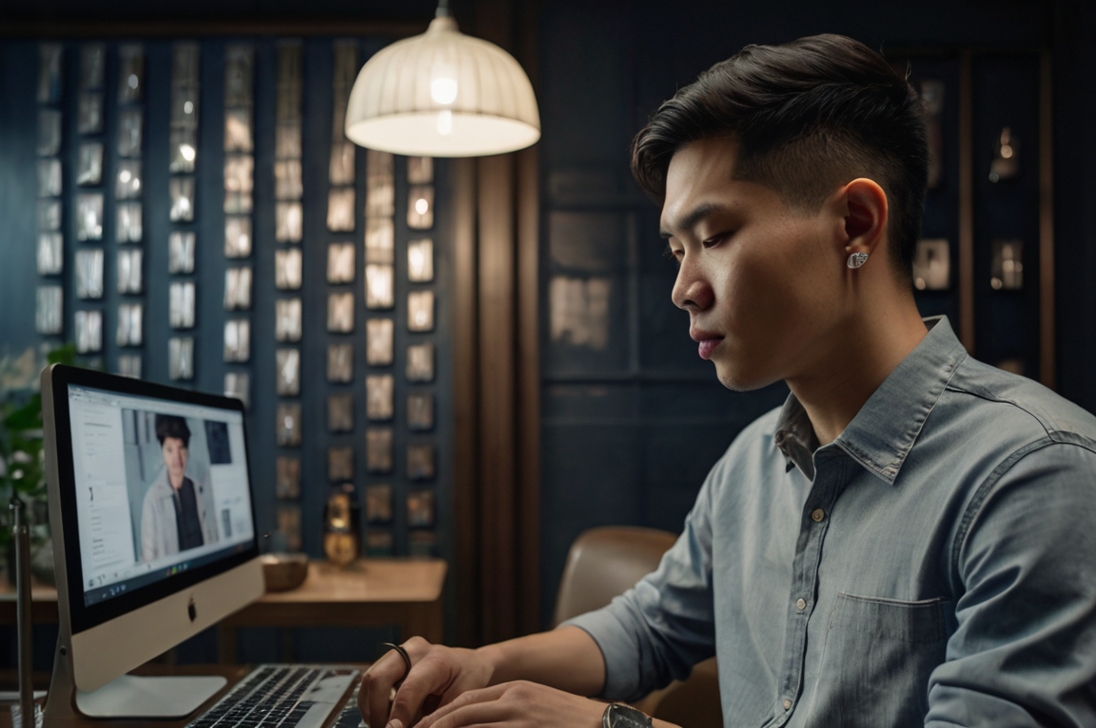 Nam giới mua khuyên bạc tại website